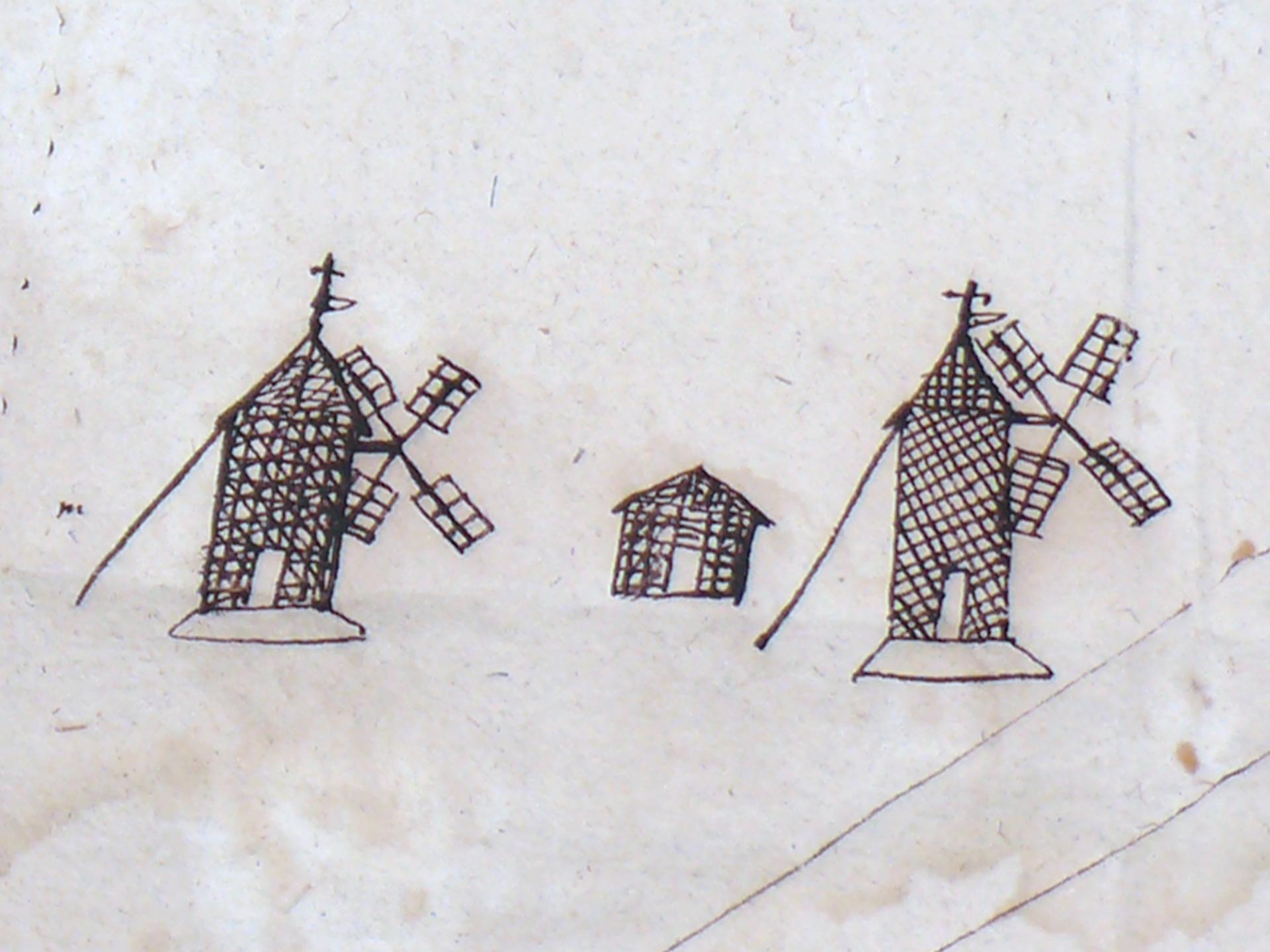 Plan - Les deux moulins ~vers 1700